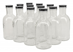 12 oz. wt. Glass Cylinder with hex cell embossing (12/case w/58mm LUG lids)  [CH-12]
