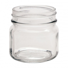 North Mountain Supply 8 Ounce Polystyrene Clear Plastic Straight Sided Spice/Storage Jars Case of 12 With White Plastic Lids 