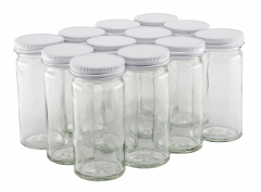  Pinnacle Mercantile 2 oz Glass Jars Containers Spice Straight  Sided with White Metal Lids 48 ct case: Home & Kitchen
