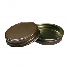 North Mountain Supply Regular Mouth Metal One Piece Mason Jar Unlined Lids - Flat Top - Rustic Bronze Colored