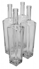 North Mountain Supply 750ml New Yorker Clear Glass Wine/Spirits Bottle Bar Top Finish - Case of 4