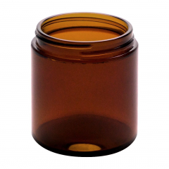 NMS 4 Ounce Glass Straight Sided Mason Canning Jars - With 58mm Lids - Case of 24 (Amber Glass Black Lids)