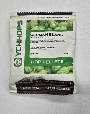 Hopunion Imported Hop Pellets 1 oz - For Beer Making - German Hallertau Blanc Old Stock