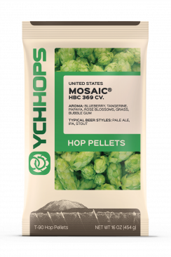 Hopunion US Hop Pellets 1 LB - For Beer Making - Mosaic HBC 369CV