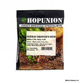 Hopunion Imported Hop Pellets 1 oz - For Beer Making - German Brewer's Gold