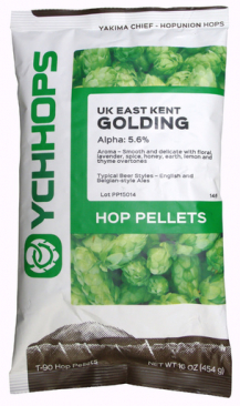 Hopunion Imported Hop Pellets 1 LB - For Beer Making - English East Kent Golding