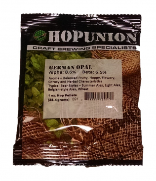 Hopunion Imported Hop Pellets 1 oz - For Beer Making - German Opal