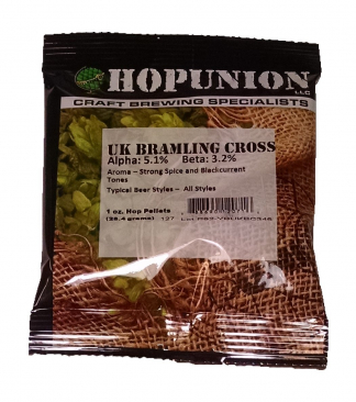 Hopunion Imported Hop Pellets 1 oz - For Beer Making - English Bramling Cross