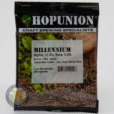 Hopunion Hop Pellets 1 oz - For Beer Making - US Millenium