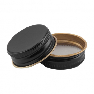 Black Metal Screw Cap Lid - 28mm