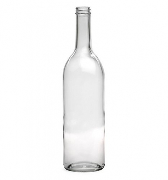 750 ml Clear Flat Bottom Claret/Bordeaux Screw Top Wine Bottles - Case of 12