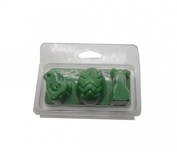North Mountain Supply Two-Piece Wax Melt Easter/Spring Themed 3-Cavity Clamshells 1.5 oz - 30 Pack