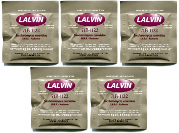 Lalvin 71B-1122 Narbonne Active Freeze Dried Wine Yeast - 5 Pack