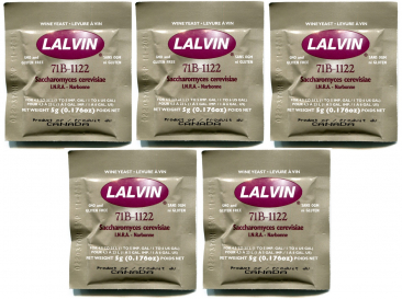 Lalvin 71B-1122 Narbonne Active Freeze Dried Wine Yeast - 5 Pack