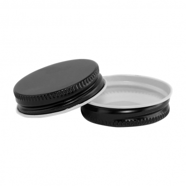 NMS 12 Ounce Glass Ring-Neck Sauce Bottle - With 38mm Black Metal Lids - Case of 12