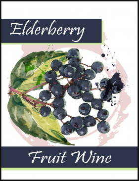 Elderberry Fruit Wine Labels - 30/pack