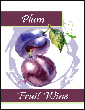 Plum Fruit Wine Labels - 30/pack