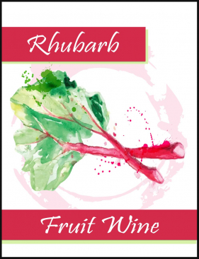 Rhubarb Fruit Wine Labels - 30/pack