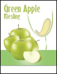 Fruit Wine Labels 30 Pack - Green Apple Riesling