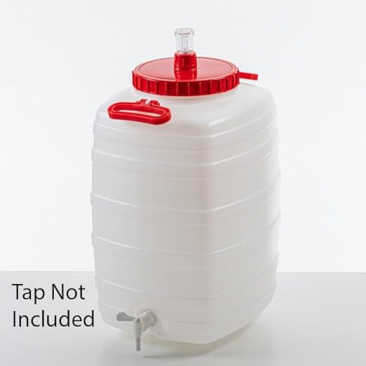 North Mountain Supply Squared Compact Fermenter with 2-Piece Airlock - 50 Liter (Approximately 13 Gallons) - Designed to be Stored in Tight Spaces - Made in Italy!