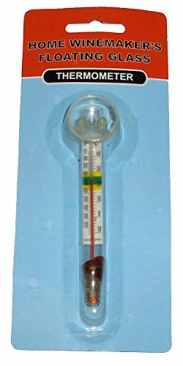 Home Winemaker's Floating Glass 5" Thermometer with Suction Cup