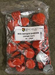 Beer Bottle Crown Caps - Oxygen Absorbing - 144 Pack - Red