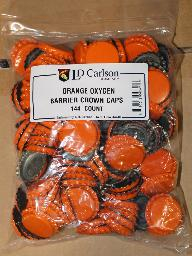 Beer Bottle Crown Caps - Oxygen Absorbing - 144 Pack - Orange