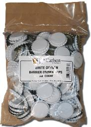 Beer Bottle Crown Caps - Oxygen Absorbing - 144 Pack - White