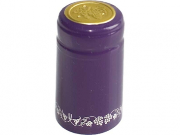 Purple with Silver Grapes PVC Heat Shrink Capsules - 30 pack