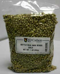Food Grade Bottle Seal Wax Beads - 1 Pound Bag - Gold