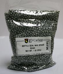 Food Grade Bottle Seal Wax Beads - 1 Pound Bag - Silver