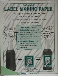 Pre Gummed Wine/Beer Label Making Paper - 18 Sheets - Green