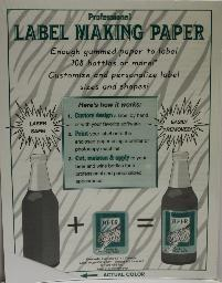 Pre Gummed Wine/Beer Label Making Paper - 18 Sheets - White