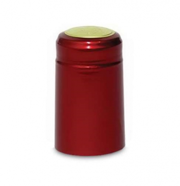 Metallic Solid Ruby Red PVC Heat Shrink Capsules - 30 pack