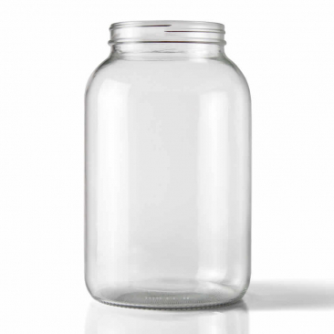 NMS 1 Gallon Glass Wide-Mouth Fermentation/Canning Jars With 110mm White Metal Lids - Set of 4