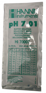 HANNA® pH 7.01 20ml Calibration Solution Packet (Single Use) - Pack of 10