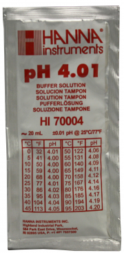 HANNA® pH 4.01 20ml Calibration Solution Packet (Single Use)