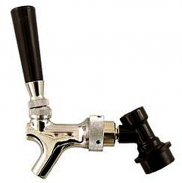 Chrome Plated Beer Faucet with Black Liquid Disconnect