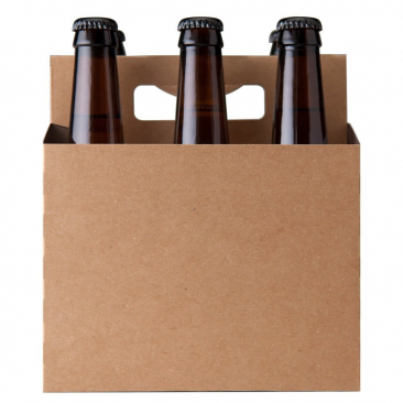 NMS 6 Pack 12oz Beer & Soda Bottle Carrier - Pack of 12 - Kraft Brown