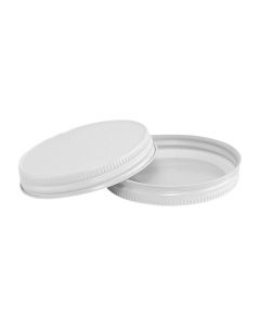 NMS 6.5 Ounce Glass Straight Sided Mason Canning Jars - With 63mm White Metal Lids - Case of 12