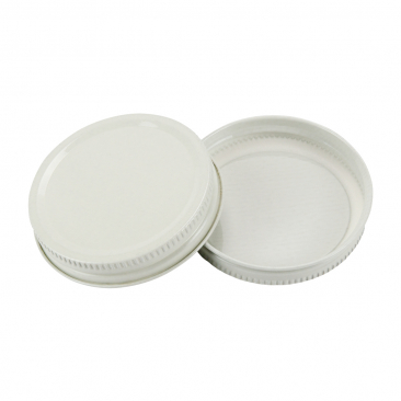 70mm White Metal One Piece - 70-400 (fits 9oz jar)