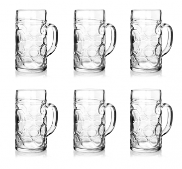 North Mountain Supply Oktoberfest Beer Glass Mugs - for Keeping Large Quantities Cold Longer - 21 Ounces - Set of 12