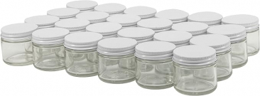 North Mountain Supply - SSC-2OZ-WT 2 Ounce Glass Straight Sided Spice/Canning Jars - with 53mm White Lids - Case of 24