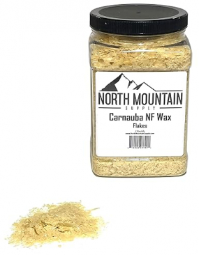 North Mountain Supply Carnauba NF Wax Flakes - Great for Personal Care Products - 2lb Plastic Jar