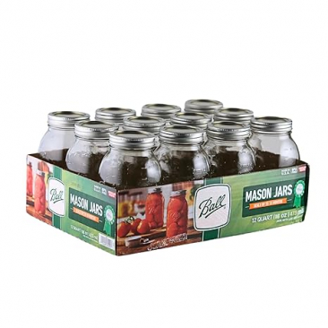 Ball 16 oz Wide Mouth Mason Jars with Lids and Bands - 12 Pack - Packed in North Mountain Supply ImpactGaurd Box - BPA-Free, Made in The USA – for Canning, Freezing, Storing, and More