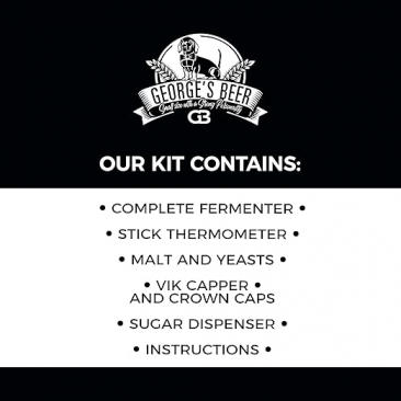 George's Beer Fermentation Equipment Kit with Liquid Malt and Hops Extract Concentrate - Makes 5 Liters (1.32 Gallons) - No Experience Needed - 4 Easy Steps to Homemade Craft Beer - Lager