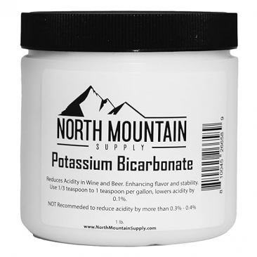 North Mountain Supply Food Grade Potassium Bicarbonate Powder - 1 Pound Jar
