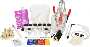 North Mountain Supply Premium Fruit Wine Making Equipment & Ingredient Kit - Deluxe 1 Gallon Complete Kit - 34 Pieces - Makes 30 Gallons of Wine - Use Your Own Fruit