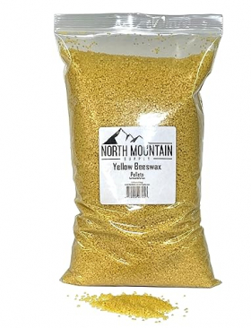 North Mountain Supply 100% Pure Yellow Beeswax Pellets - Great for Personal Care Products and Candle Making -5lb Bag
