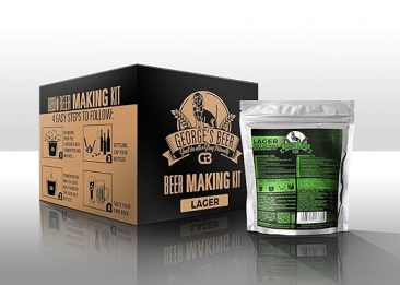 George's Beer Fermentation Equipment Kit with Liquid Malt and Hops Extract Concentrate - Makes 5 Liters (1.32 Gallons) - No Experience Needed - 4 Easy Steps to Homemade Craft Beer - Lager